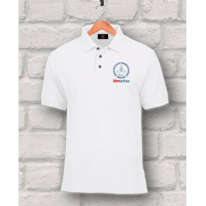 IIT Madras T Shirt Polo - White