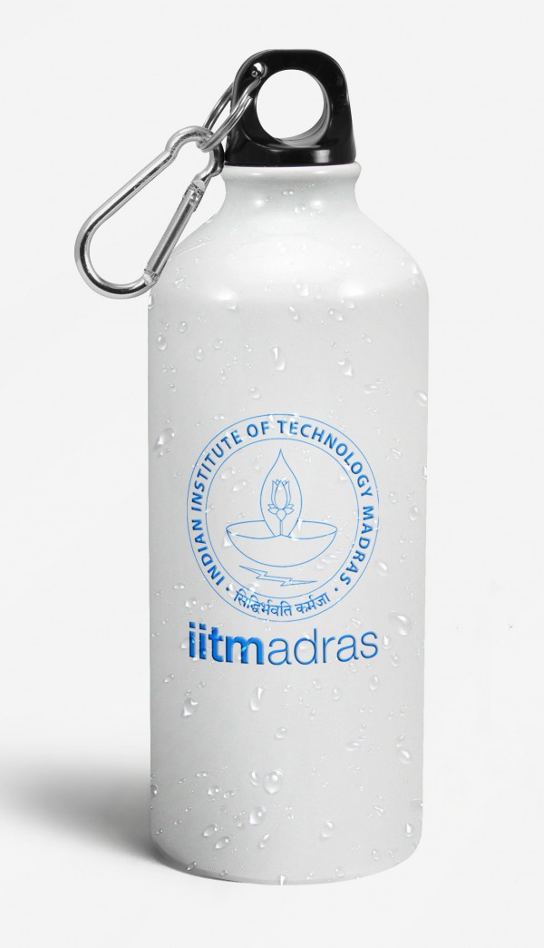 IIT Madras Water Bottle - Metal - White