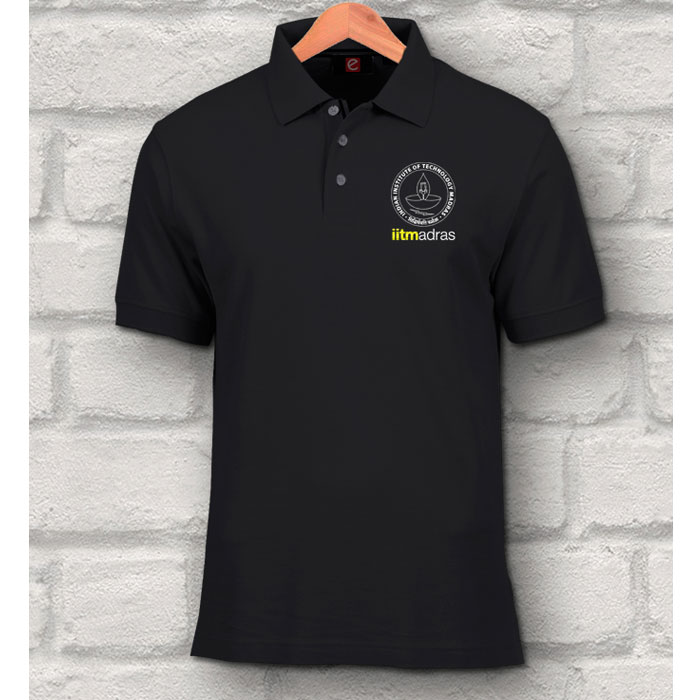 IIT Madras T Shirt Polo - Black