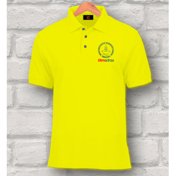 IIT Madras T Shirt Polo - Yellow
