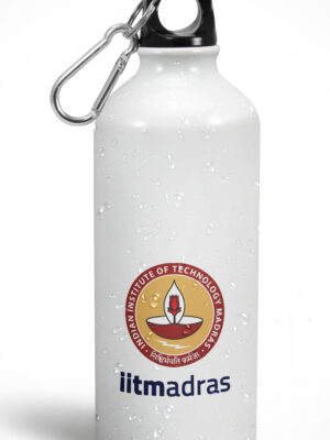 IIT Madras Water Bottle - Metal - White- Colour Logo