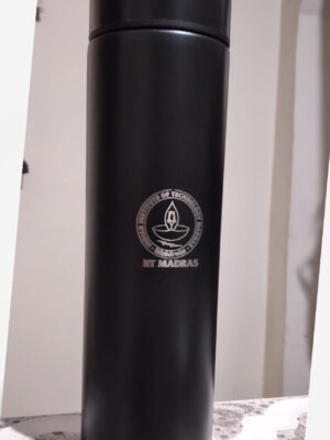 IIT Madras Water Bottle - Thermos -Black- Engraved Logo