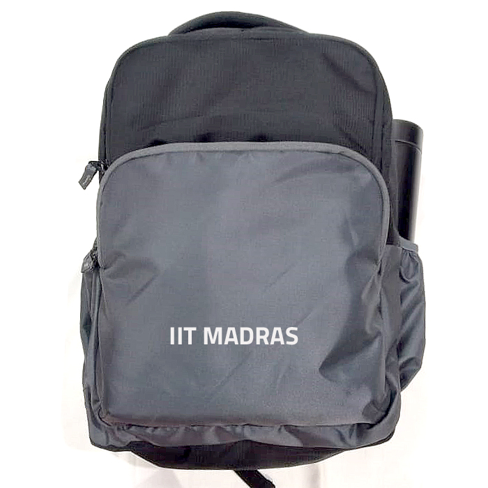 IIT Madras Laptop Bag - Black-Grey-2